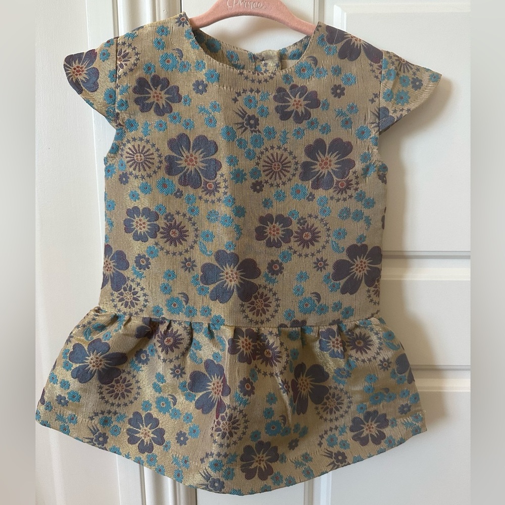 NWT! Infant dress. Color: Gold. Size: 6-12 months. Brand: Peek.